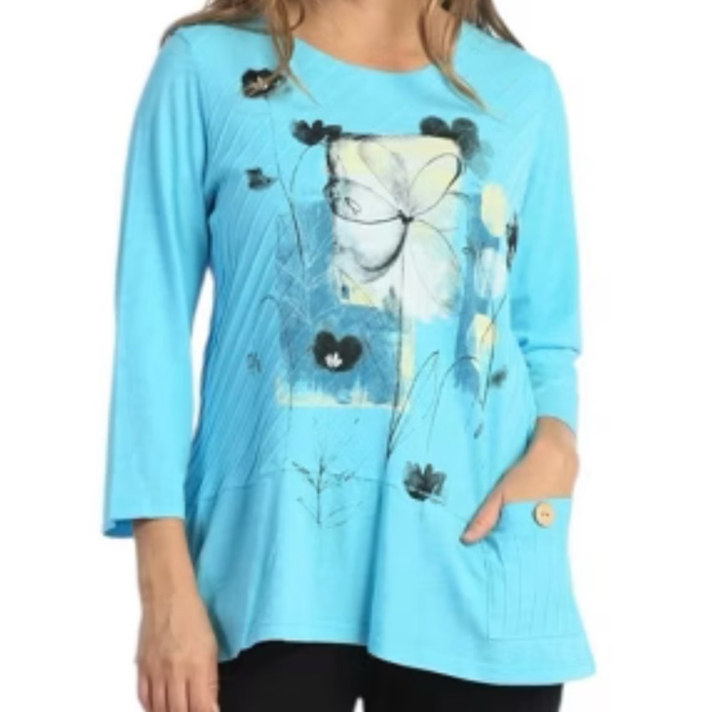Jess & Jane’s Women's Mineral Washed Contrast Tunic Top